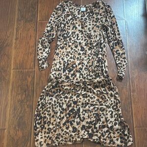 Leopard Print Long Sleeve Dress